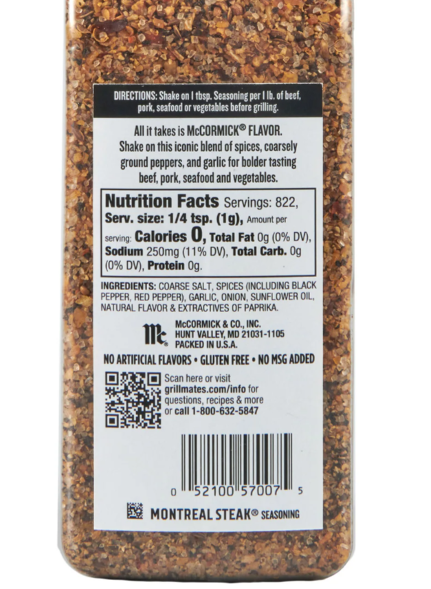 McCormick（味好美）Grill Mates 蒙特利尔牛排调味料，29 盎司